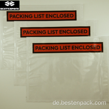 Packliste Umschlag 5,5x7 Zoll halb gedruckt rot